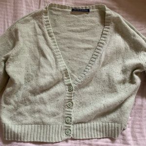 green cardigan